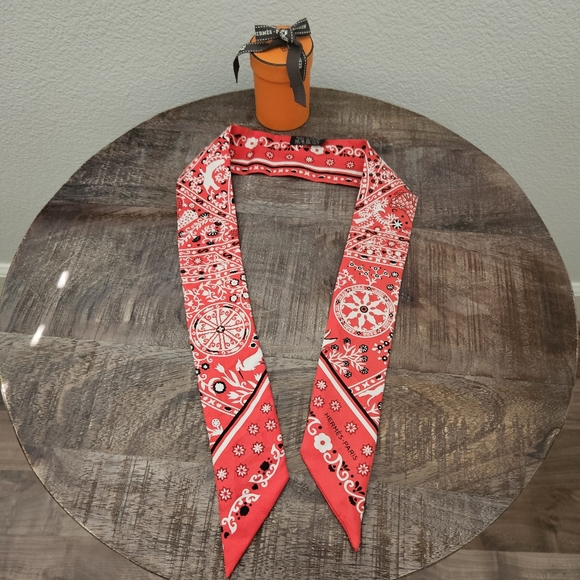 Hermès Peuple Du Vent Bandana Twilly Scarf - Picture 7 of 10